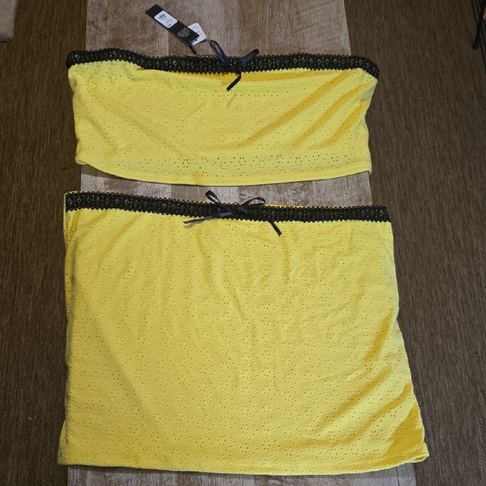 NWT Fashion Nova Yellow 2 Set Outfit
